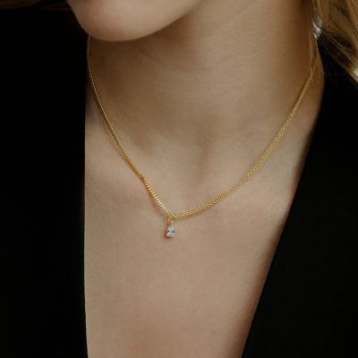 Xenox Halskette-Anhänger Sundown Zirkonia Silber Vergoldet XS91992G