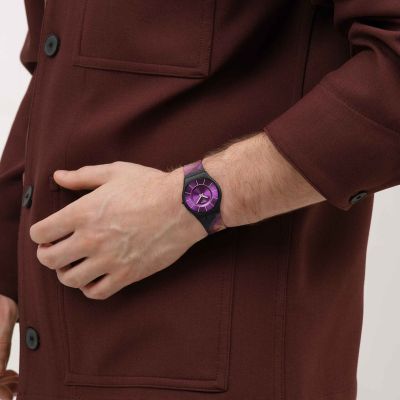 Swatch Armband-Uhr Paradise Bloom Quarz Silikon-Band SS08B106