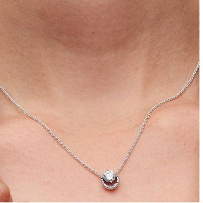 Pandora 391174C01 Kette mit Anhänger Damen Strahlenkranz Zirkon Silber