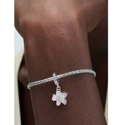 Pandora 790667C01 Charm-Anhänger Damen Kirschblüten Zirkonia Silber