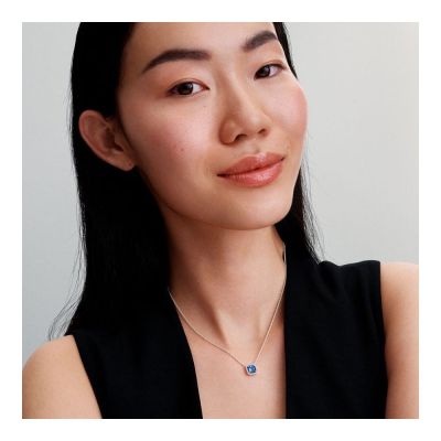 Pandora Halsketten-Anhänger Blauer Strahlenkranz Silber 393560C01-45