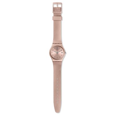 Swatch GP403 Armband-Uhr Damen Pinkbaya Analog Quarz mit Silikon-Band Ø 34,00 mm