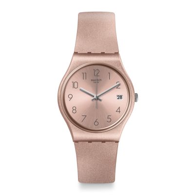 Swatch GP403 Armband-Uhr Damen Pinkbaya Analog Quarz mit Silikon-Band Ø 34,00 mm