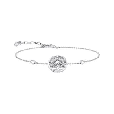 Thomas Sabo Armband Damen Lebensbaum-Anhänger Zirkonia Silber SCA150328