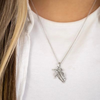 Engelsrufer Halskette-Anhänger Engel Feder Silber ERN-FEDER-ANGEL-ZI