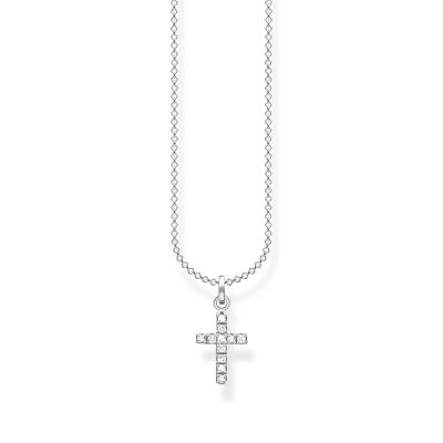 Thomas Sabo SCKE150308 Halskette mit Anhänger Damen Kreuz Zirkonia Silber