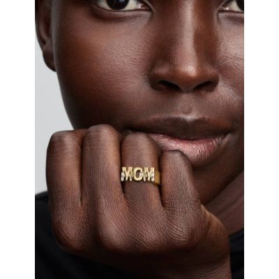 Pandora Siegelring Damen Mom Zirkonia 14K Vergoldet 164460C01