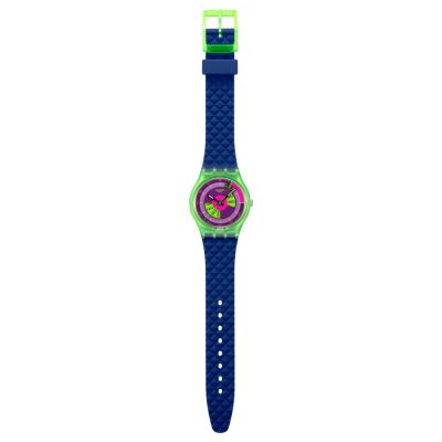 Swatch Armband-Uhr Neon Skychar Analog Quarz Silikon-Band SO28G704