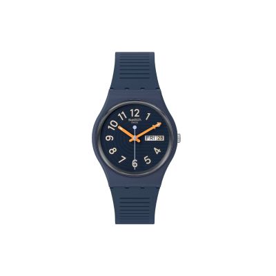 Swatch SO28I700 Armband-Uhr Trendy Lines At Night Analog Quarz Silikon-Band