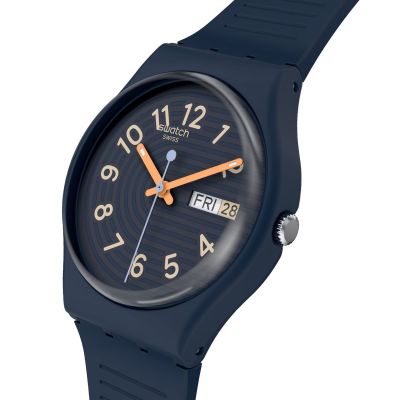 Swatch SO28I700 Armband-Uhr Trendy Lines At Night Analog Quarz Silikon-Band