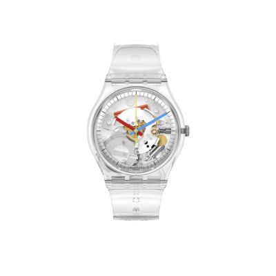 Swatch SO28K100-S06 Armband-Uhr Clearly Gent Analog Quarz Kunststoff-Band Ø 34 mm