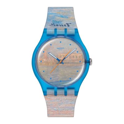 Swatch Armband-Uhr Monet´s Palazzo Ducale Quarz Silikon-Band SO29Z150