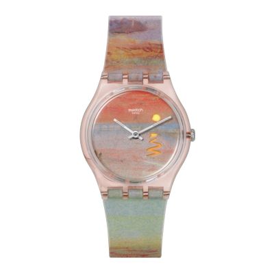 Swatch Armband-Uhr Turnee´s Scarlet Sunset Analog Quarz Silikon-Band SO28Z700