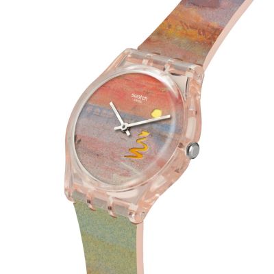 Swatch Armband-Uhr Turnee´s Scarlet Sunset Analog Quarz Silikon-Band SO28Z700