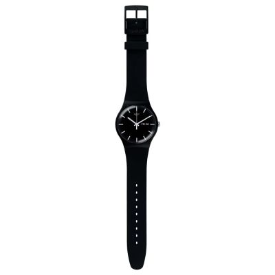 Swatch Armband-Uhr Mono Black Analog Quarz Biobasierte Materialien-Band SO29B704
