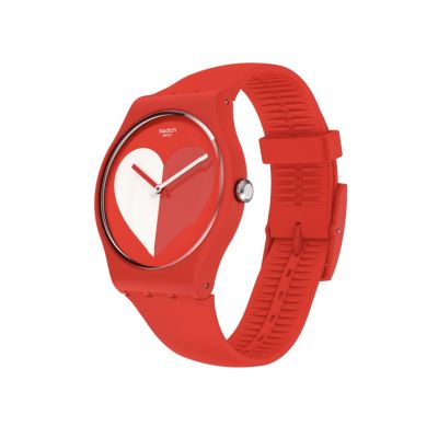 Swatch SO29Z112 Armband-Uhr Half 3 White Analog Quarz Silikon-Band Ø 41 mm