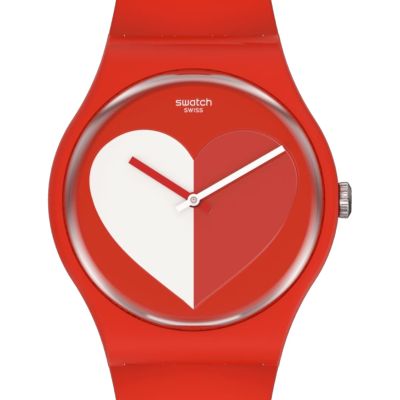 Swatch SO29Z112 Armband-Uhr Half 3 White Analog Quarz Silikon-Band Ø 41 mm