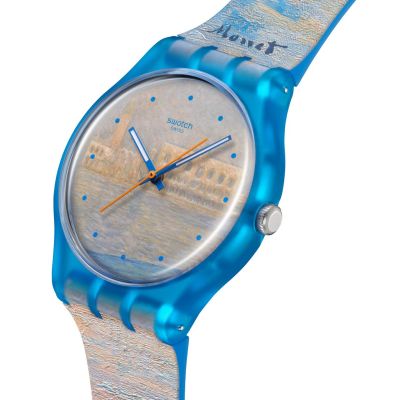 Swatch Armband-Uhr Monet´s Palazzo Ducale Quarz Silikon-Band SO29Z150