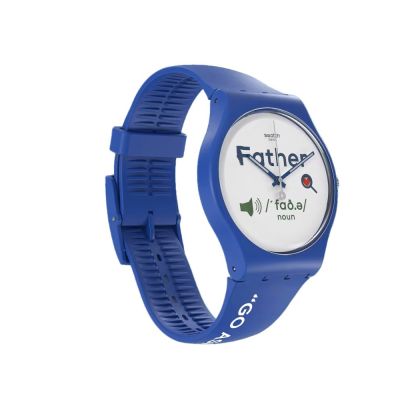 Swatch SO29Z704 Armband-Uhr Herren All About Dad Analog Quarz Silikon-Band