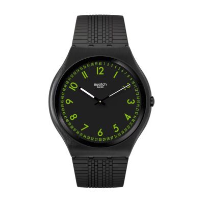 Swatch SS07B108 Armband-Uhr Brushed Green Analog Quarz Kautschuk-Band Ø 42 mm