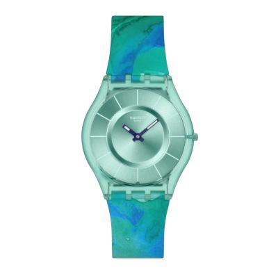 Swatch Armband-Uhr Paradise Mist Quarz Silikon-Band SS08G111