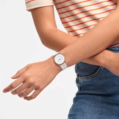 Swatch SS08K102-S14 Armband-Uhr White Classiness Analog Quarz Silikon-Band