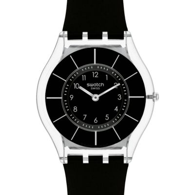  Swatch Armband-Uhr Black Classiness Quarz Biobasierte Materialien-Band SS08K103