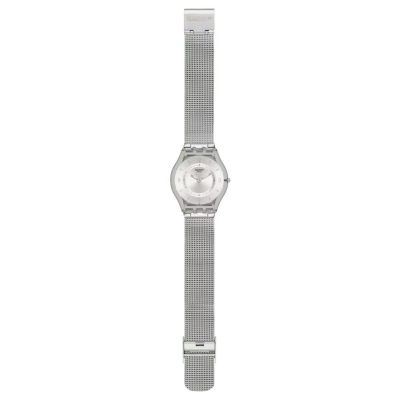 Swatch Armband-Uhr Metal Knit Analog Quarz Milanaise-Band SS08M100M