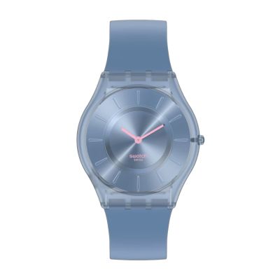 Swatch SS08N100  Armband-Uhr Denim Blue  Analog Quarz Silikon-Band Ø 34 mm