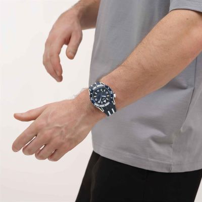Swatch Armband-Uhr Sea Wasp Analog Quarz Silikon-Band SSCU09N100