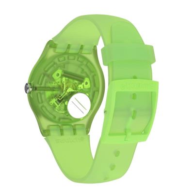 Swatch SUOG118 Armband-Uhr Kiwi Vibes Analog Quarz Silikon-Band Ø 41 mm