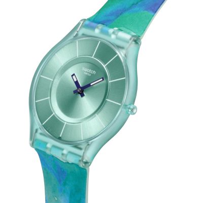 Swatch Armband-Uhr Paradise Mist Quarz Silikon-Band SS08G111