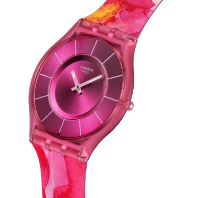 Swatch Armband-Uhr Paradise Petals Quarz Silikon-Band SS08P113