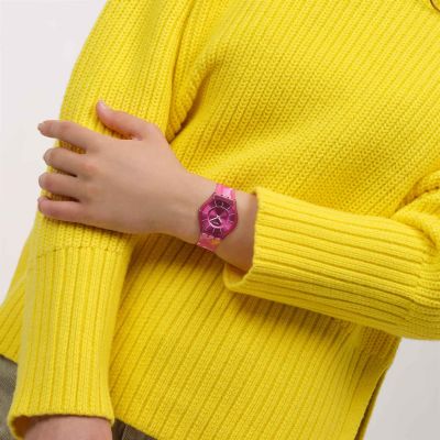 Swatch Armband-Uhr Paradise Petals Quarz Silikon-Band SS08P113