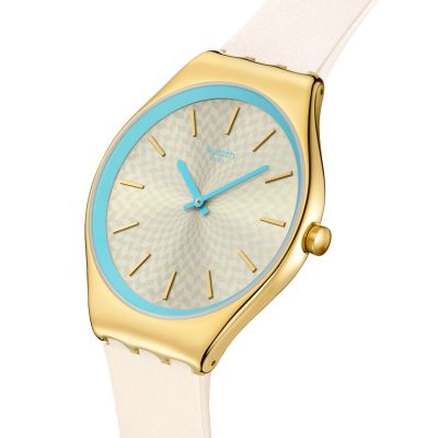 Swatch Armband-Uhr Coco Ho Blu Analog Quarz Silikon-Band SYXG127
