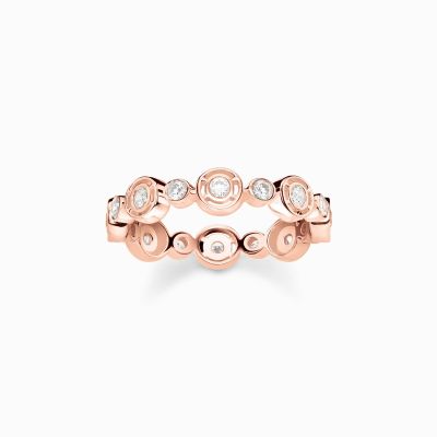 Thomas Sabo TR2256-416-14 Ring Damen Kreise Weiße Steine Rosévergoldet Gr. 54