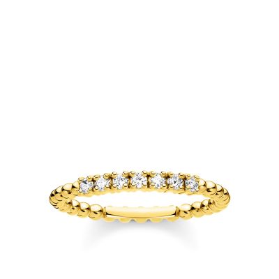 Thomas Sabo TR2323-414-14 Ring Damen Kugeln mit Weißen Steinen Vergoldet Gr. 48