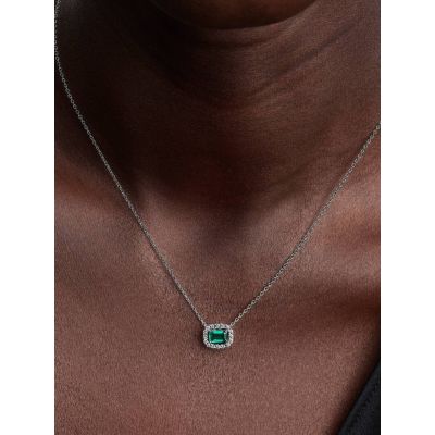 Pandora Halskette-Anhänger Rechteckiger Strahlenkranz Silber 394503C01