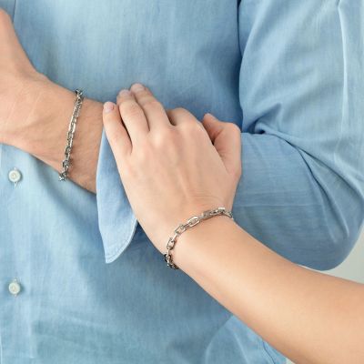 Coeur de Lion Armband Unisex Link Chain Edelstahl Silberton 0900/30-1700