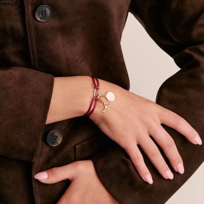 Thomas Sabo Charm-Armband Damen Connect Textil Rot Silber C1210-001-50