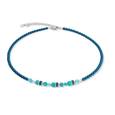 Coeur de Lion Halskette Princess Teal Glow Blau Silber 2103/10-0624