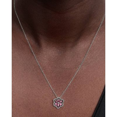 Pandora Halskette mit Anhänger Herbarium Rosa Blume Silber 394576C01