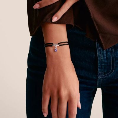Thomas Sabo Charm-Armband Connect Textil Schwarz Silber C1210-001-11