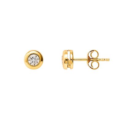Xenox XG14K4039G Ohrstecker Damen Mädchen Fine Zarge Zirkonia Gelbgold 585/-