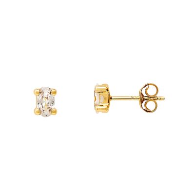 Xenox Ohrstecker Ohrringe Damen Zirkonia Gelbgold 585/- XG14K4070G 
