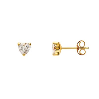 Xenox XG14K4071G Ohrstecker Ohrringe Mädchen Damen Herz Zirkonia Gelbgold 585/-