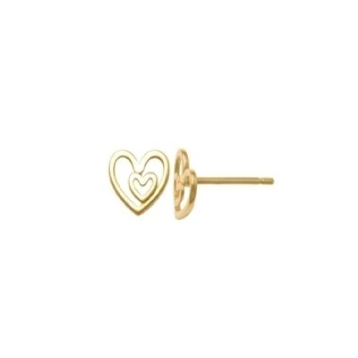Xenox Ohrstecker Ohrringe Damen Fine Herz 585 Gelbgold XG14K4207G