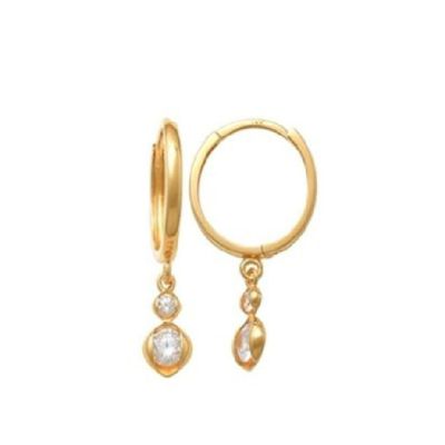 Xenox Creolen Damen Fine Charm Zirkonia 585er Gelbgold XG14K6053G