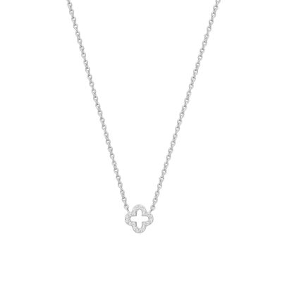 Xenox Halskette mit Anhänger Clover Zirkonia Sterling-Silber XS10090