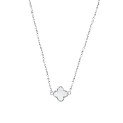Xenox Halskette mit Anhänger Clover Perlmutt Sterling-Silber XS10095
